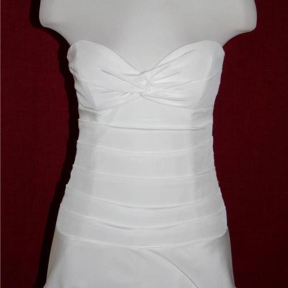 NICOLE MILLER SILK STRAPLESS RUCHED BRIDAL WEDDING GOWN DRESS $1265 FP0001 - Picture 7 of 11